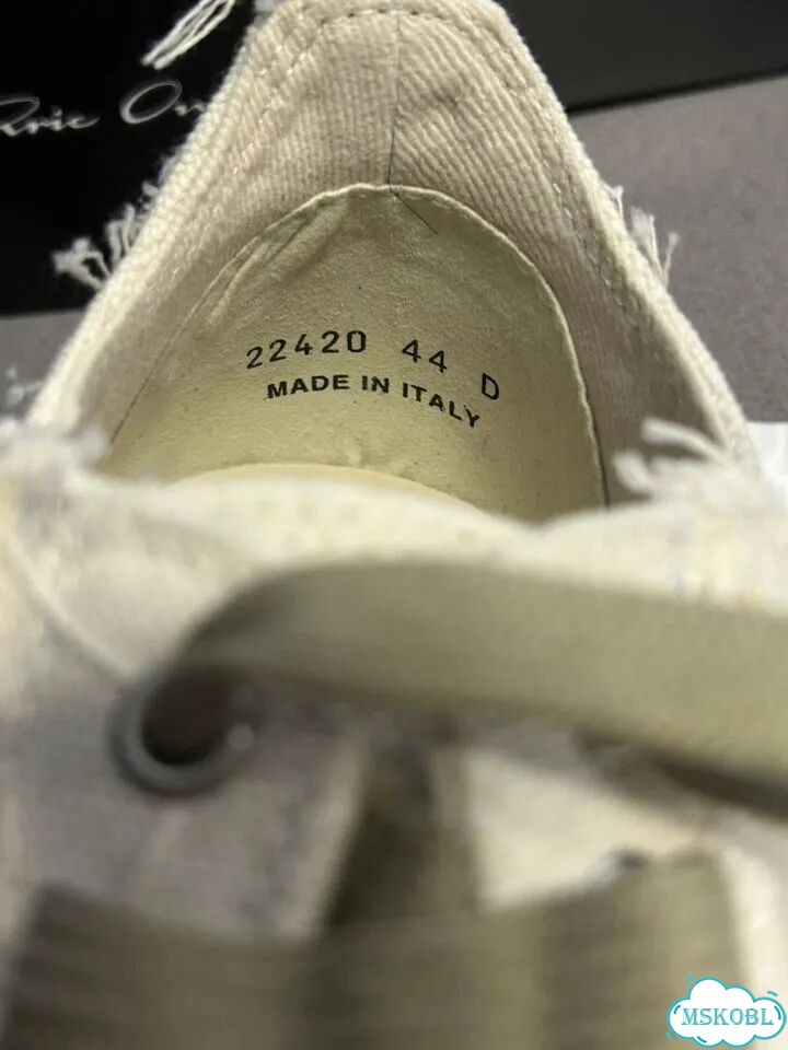 Rick owens ramones distressed low white фото 6